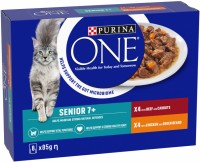 Zdjęcia - Karma dla kotów Purina ONE Senior 7+ Chicken/Beef Pouch 8 pcs 