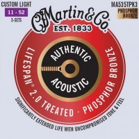Struny Martin Authentic Acoustic Lifespan 2.0 Phosphor Bronze 11-52 (3-Pack) 