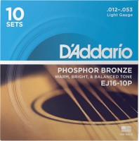 Струни DAddario Phosphor Bronze 12-53 (10-Pack) 