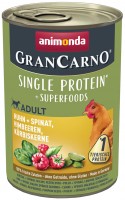 Karm dla psów Animonda GranCarno Superfoods Chicken/Spinach/Raspberry 0.4 kg