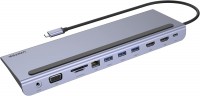 Czytnik kart pamięci / hub USB Unitek uHUB 11+ 11-in-1 USB-C Ethernet Hub with MST Triple Monitor (Dual HDMI), 100W PD, Dual Card Reader 