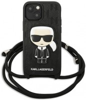 Zdjęcia - Etui Karl Lagerfeld Leather Monogram Patch and Cord Iconic for iPhone 13 