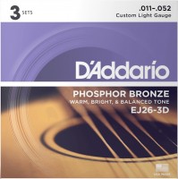 Struny DAddario Phosphor Bronze 11-52 (3-Pack) 