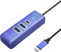 Кардридер / USB-хаб Orico PWC2U-C3-015-BL-EP 