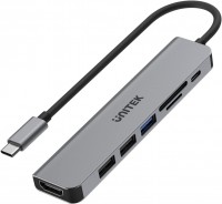 Кардридер / USB-хаб Unitek uHUB S7+ 7-in-1 USB-C 5Gbps Hub with 4K HDMI and 100W Power Delivery 