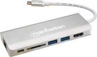 Czytnik kart pamięci / hub USB MANHATTAN SuperSpeed USB-C Multiport Adapter 