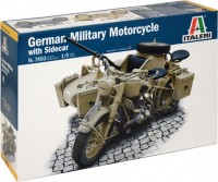 Model do sklejania (modelarstwo) ITALERI German Military Motorcycle with Side Car (1:9) 