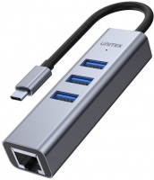 Кардридер / USB-хаб Unitek uHUB Q4+ 4-in-1 USB-C Ethernet Hub 