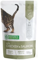 Zdjęcia - Karma dla kotów Natures Protection Adult Weight Control Chicken/Salmon Pouch 100 g 