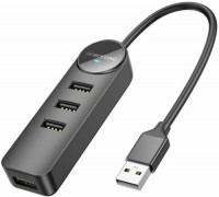 Zdjęcia - Czytnik kart pamięci / hub USB Borofone DH5 Erudite 4-in-1 4xUSB2.0 