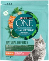 Karma dla kotów Purina ONE DualNature Natural Defense Sterilised Salmon  650 g