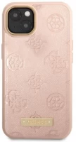 Etui GUESS Peony Logo Plate MagSafe for iPhone 13 