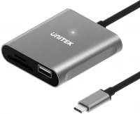 Кардридер / USB-хаб Unitek USB 3.1 3-in-1 USB-C Card Reader 
