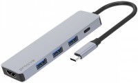 Фото - Кардридер / USB-хаб Proove Iron Link 5 in 1 (3*USB3.0 + Type C + HDMI) 