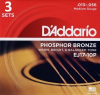 Zdjęcia - Struny DAddario Phosphor Bronze 13-56 (3-Pack) 