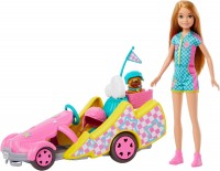 Lalka Barbie Stacie Racer Doll With Go-Kart HRM08 