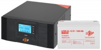 Фото - ДБЖ Logicpower LPM-PSW-1500VA 12V + LPM-GL 12V 100 Ah 1500 ВА