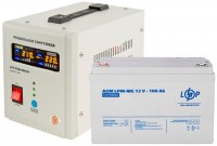 Фото - ДБЖ Logicpower LPY-PSW-800VA Plus + LPM-MG 12V 100 Ah 800 ВА