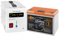 Фото - ДБЖ Logicpower LPY-PSW-500VA Plus + LP LiFePO4 LCD 12.8V 100 Ah 500 ВА