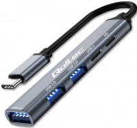 Кардридер / USB-хаб Qoltec Hub Adapter USB-C 3.1 5in1 