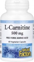 Спалювач жиру Natural Factors L-Carnitine 500 mg 60 cap 60 шт