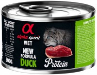 Zdjęcia - Karma dla kotów Alpha Spirit Cat Canned Duck Protein 200 g 
