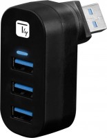 Zdjęcia - Czytnik kart pamięci / hub USB TECHLY Mini Rotating Hub with 3 USB 3.0 Ports 