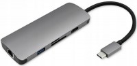 Czytnik kart pamięci / hub USB Qoltec Hub Adapter USB-C 3.1 6in1 