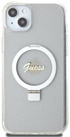 Etui GUESS Ring Stand Script Glitter MagSafe for iPhone 15 Plus 