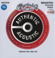 Струни Martin Authentic Acoustic Lifespan 2.0 Phosphor Bronze 13-56 (3-Pack) 