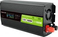 Przetwornica samochodowa Green Cell Power Inverter LCD 12V to 500W/1000W Pure Sine 