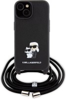 Etui Karl Lagerfeld Crossbody Saffiano Metal Pin Karl & Choupette for iPhone 15 