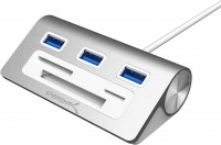 Фото - Кардридер / USB-хаб Sabrent 3 Port USB 3.0 Hub with Multi-In-1 Card Reader 