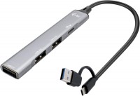 Кардридер / USB-хаб i-Tec USB-C/USB-A Metal HUB 1x USB 3.0 + 3x USB 2.0 