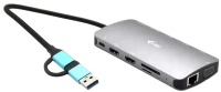 Кардридер / USB-хаб i-Tec USB 3.0 USB-C/Thunderbolt 3x Display Travel Nano Dock with LAN + Power Delivery 100 W 