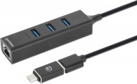 Czytnik kart pamięci / hub USB MANHATTAN 3-Port USB 3.0 Type-C/A Combo Hub with Gigabit Ethernet Network Adapter 