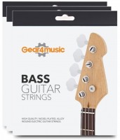 Struny Gear4music 3 Pack of Bass Guitar Strings Set 