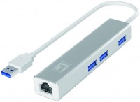 Czytnik kart pamięci / hub USB LevelOne Gigabit USB Network Adapter with USB Hub 