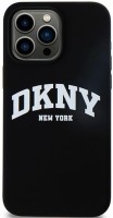 Чохол DKNY Liquid Silicone White Printed Logo MagSafe for iPhone 14 Pro Max 