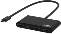 Czytnik kart pamięci / hub USB Port Designs USB-C to 3-port USB-C + 1 USB-C PD Hub 