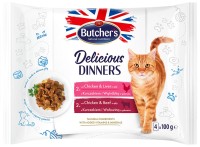 Корм для кішок Butchers Delicious Dinners Chicken/Liver/Beef 4 pcs 