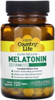 Фото - Амінокислоти Country Life Melatonin 1 mg 60 tab 