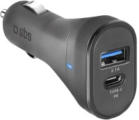 Ładowarka SBS Car Charger Type-C 3A + USB-A 2.1A 