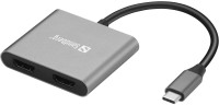 Кардридер / USB-хаб Sandberg USB-C Dock 2xHDMI+USB+PD 