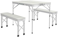 Фото - Туристичні меблі Outsunny Three-Piece Aluminium Folding Picnic Table and Bench Set 