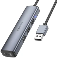 Фото - Кардридер / USB-хаб Borofone DH12 Smart 4-in-1 USB to USB2.0x4 (1.2m) 