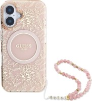 Zdjęcia - Etui GUESS IML Flowers Allover Electro with Pearl Strap for iPhone 16 Plus 