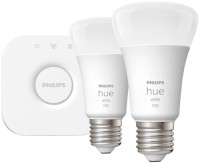 Лампочка Philips Hue 9.5W E27 2 pcs + Bridge 