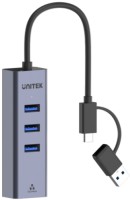 Zdjęcia - Czytnik kart pamięci / hub USB Unitek 4-in-1 Ethernet Hub 