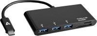 Zdjęcia - Czytnik kart pamięci / hub USB V7 UC3U-HUB-BLK-1E 